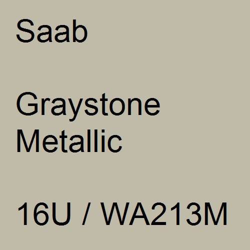 Saab, Graystone Metallic, 16U / WA213M.